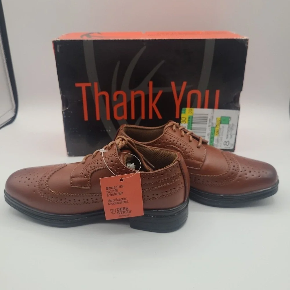 Deer Stags Boy's‎ Ace Brown Oxford Dress Shoes Size 12 New With Box MSRP $60